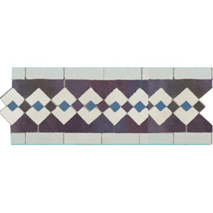 Mosaic House Moroccan tile Sarout S 9-1-2 White,   Light Blue,   Purple,    solid zellige, mosaic, zellij, border, glaze, traditional, classic 